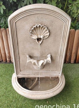 现代创意庭院阳台室内水景喷泉摆件欧式装饰循环挂壁流水摆件-3