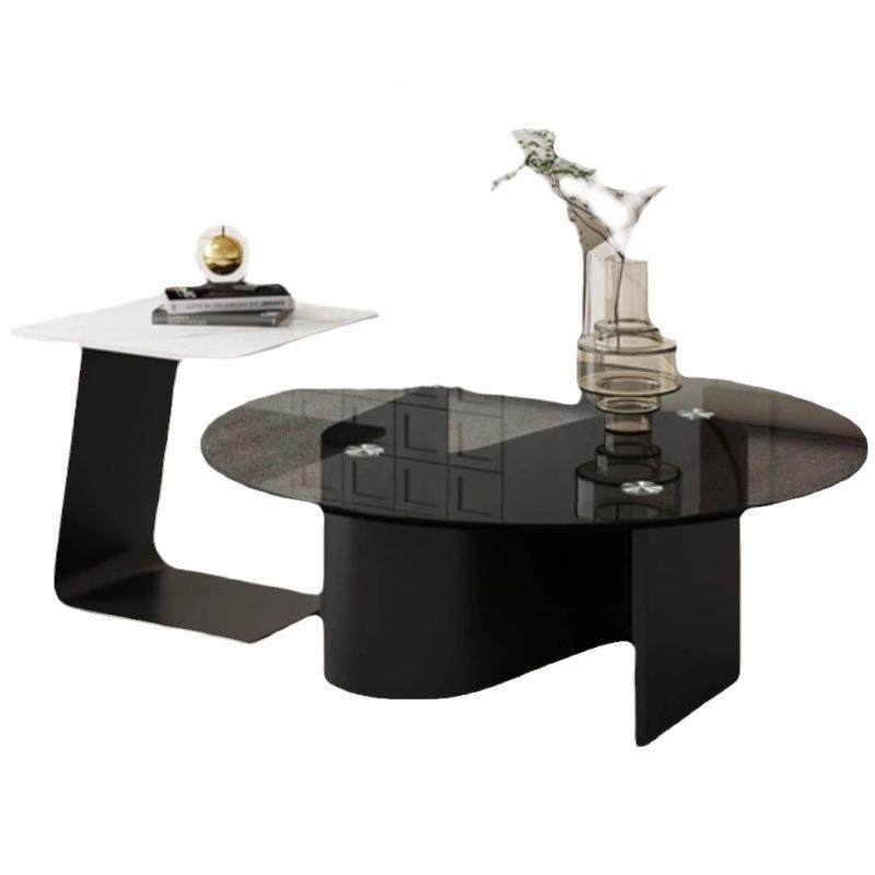 约钢化玻璃茶几DXL轻奢小现代简户型客厅家用茶几桌意式极简圆大 - 图3