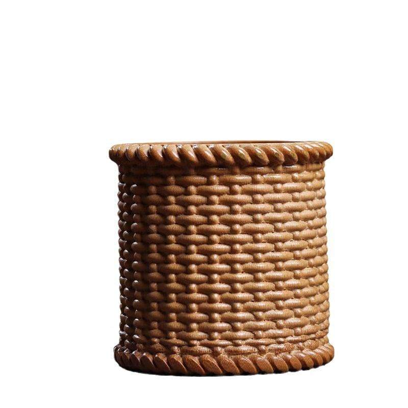 金丝竹木质竹编笔筒古风办公品桌92毛意笔筒收纳桶工创艺摆件,淘宝优惠券,粉丝福利购,淘宝优惠卷