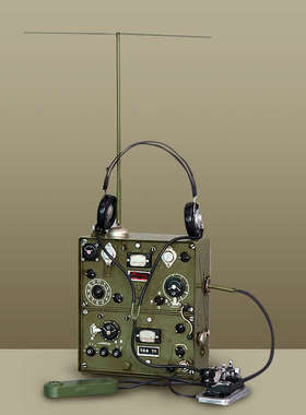 覆古老式电报机模型铁艺老式彷无线电台发报机摆件老物件装饰道具