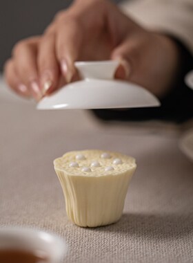 莲蓬工艺品小摆件茶壶底座盖置茶道配件书房桌面简约现代装饰品