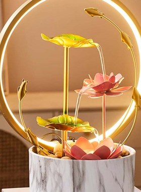 循环流动的水饰品,吸引财富在客厅桌面现代无障碍豪华移动开幕礼