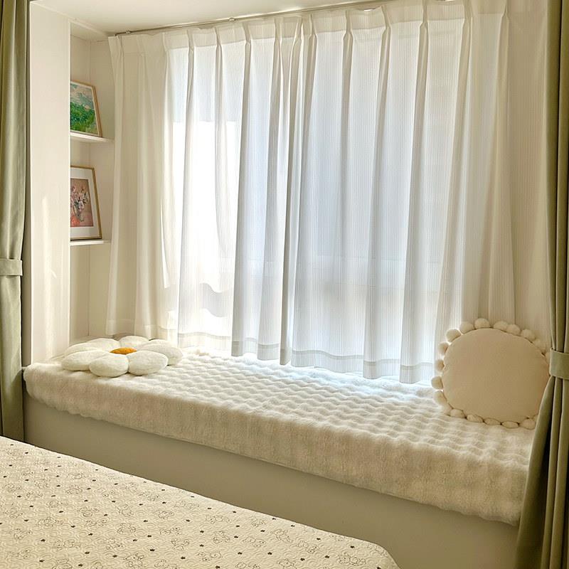 French internet celebrity master bedroom bay window mat rabbit plush princess style autumn and winter window sill mat balcony mat decorative bay window blanket mat