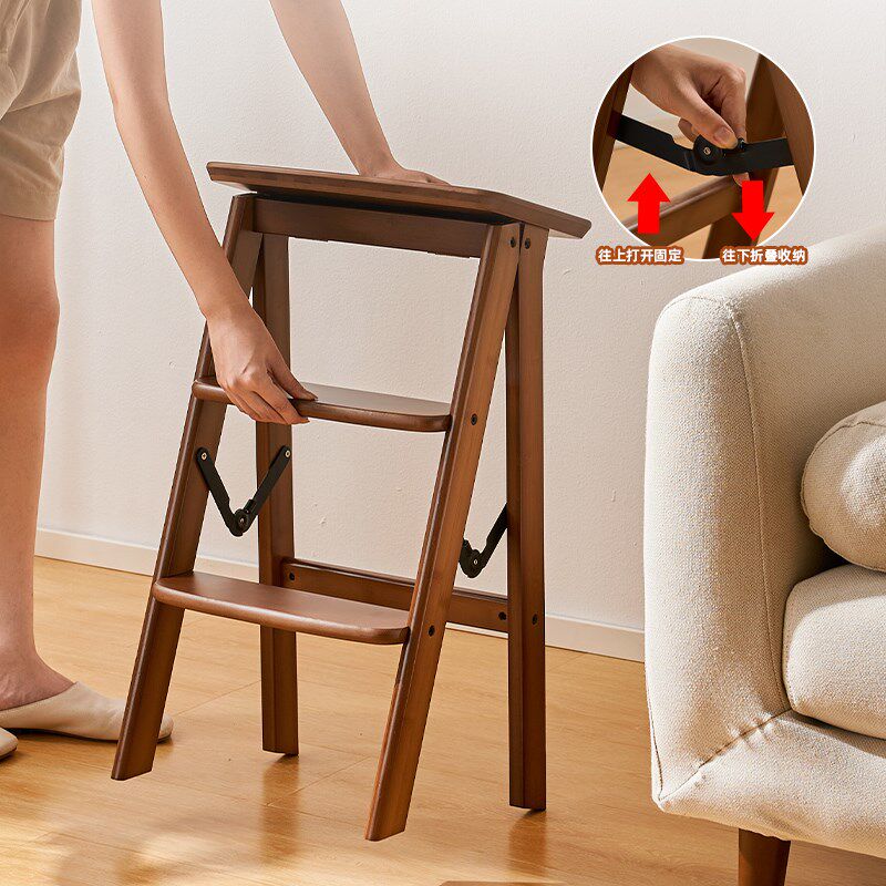 折叠梯凳加厚加粗登高梯凳家用爬梯人字梯小型轻便凳子两用合梯子 - 图0