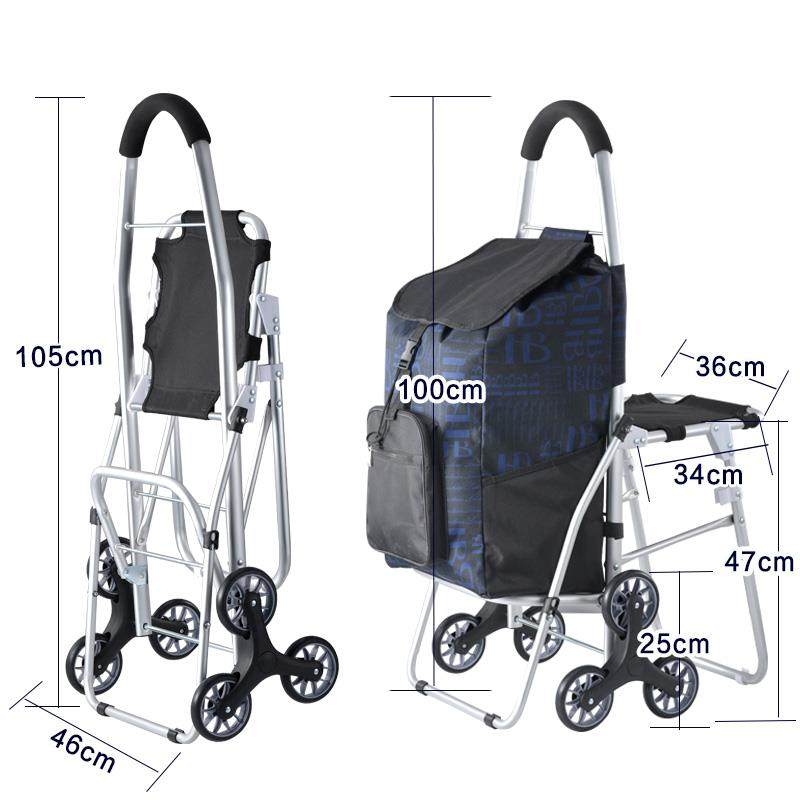 拖夏DAI DENG日宝贝带坐买凳购老物车人菜车小拉车可折叠拉杆车座 - 图3