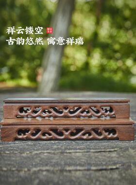 鸡翼木底座，矩形实木座架，香炉工艺品，花盆，托盘，木架子，木