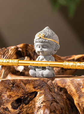 朱炳仁铜如意金箍笔胜摆件铜铜套装礼物笔架悟空笔棒笔齐天大