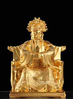 纯铜镀金五台龙五爷财神佛金银供奉像足银支持随身大小居家