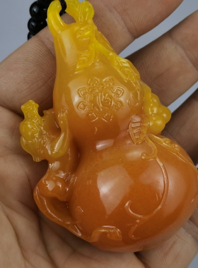 玉石原石寿山石雕田黄石黄龙玉葫芦貔貅手把件奇石观赏石