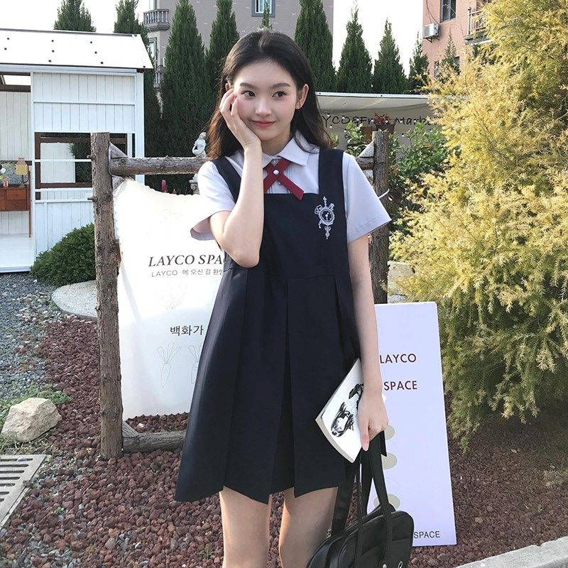 小笨钟学院风卡奶裙连衣裙女春夏2024新款衬衫两件套东京岁时记JK,淘宝优惠券,粉丝福利购,淘宝优惠卷