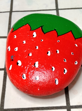 卡通石头画成品可爱企鹅装饰摆件手绘小朋友幼儿园礼物礼品纯手工