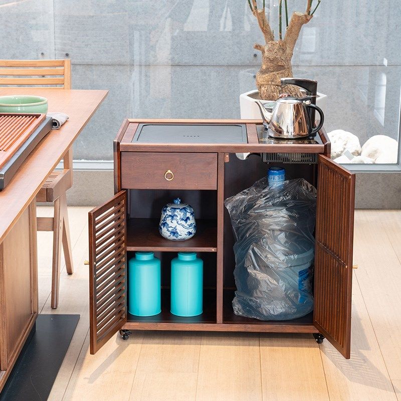 祥福移动茶台小茶桌家用阳台茶车具茶盘烧水壶一体边柜方华茶水柜,淘宝优惠券,粉丝福利购,淘宝优惠卷