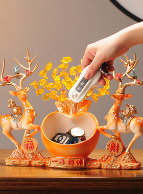 创意麋鹿放钥匙收纳桌面摆件鞋柜入户门客厅酒柜简约装饰礼品乔迁