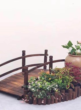 阳台花园造景道具商场木栅栏花坛围栏幼儿园室内装饰木桩摆件落地