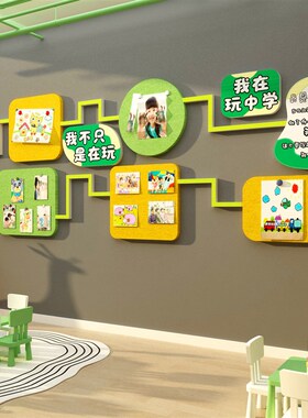 幼儿园墙面装饰环创楼梯主题成品文化走廊毛毡展示板托管大厅布置