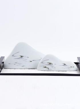 新中式金属托盘PZ974假山茶具样套假组摆件厅板房玄关中国家风软
