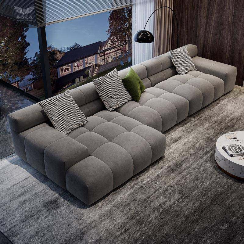 意式极简磨砂布泡芙沙发现代简约小户型科技布沙发客厅豆腐块沙发,淘宝优惠券,粉丝福利购,淘宝优惠卷