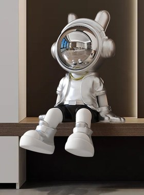 时尚炫酷太空人领航员坐姿大型玄关电视柜装饰品摆件开业乔迁礼品