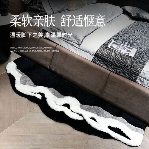 机织苔藓地毯儿童房客厅床边地毯卧室暖藻绿色地毯床边毯草地地毯 - 图0