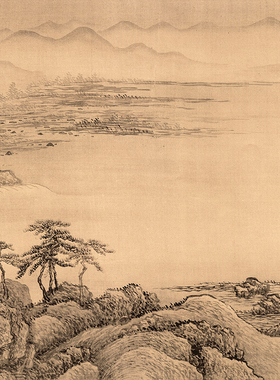 清 王翚 溪山行旅图卷 高清微喷明清国画山水长卷临摹学习画稿