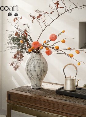 邸高 新中式茶馆软装设计 茶室氛围布置高级感高端茶具装饰品摆件