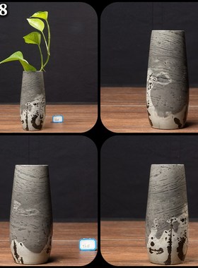 内有多款草花石国画石天然山水画奇石小天珠花瓶可装水不穿底笔筒