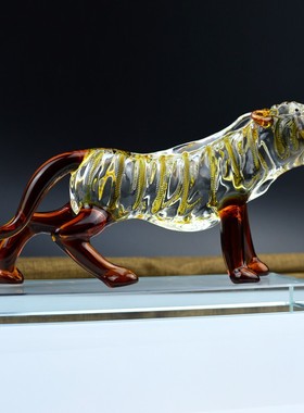 水晶生肖老虎摆件虎年工艺品家居属相汽车保险4S店年会活动小礼品