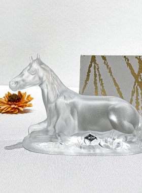 BOHEMIE捷克进口水晶玻璃动物雕像装饰摆件 手工个性创意摆件