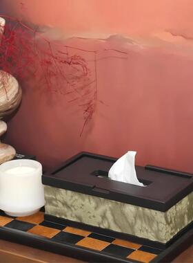 极简式现巾代绿泡泡纸ADL巾轻奢样板间卫生间纸盒托盘盒组合摆法