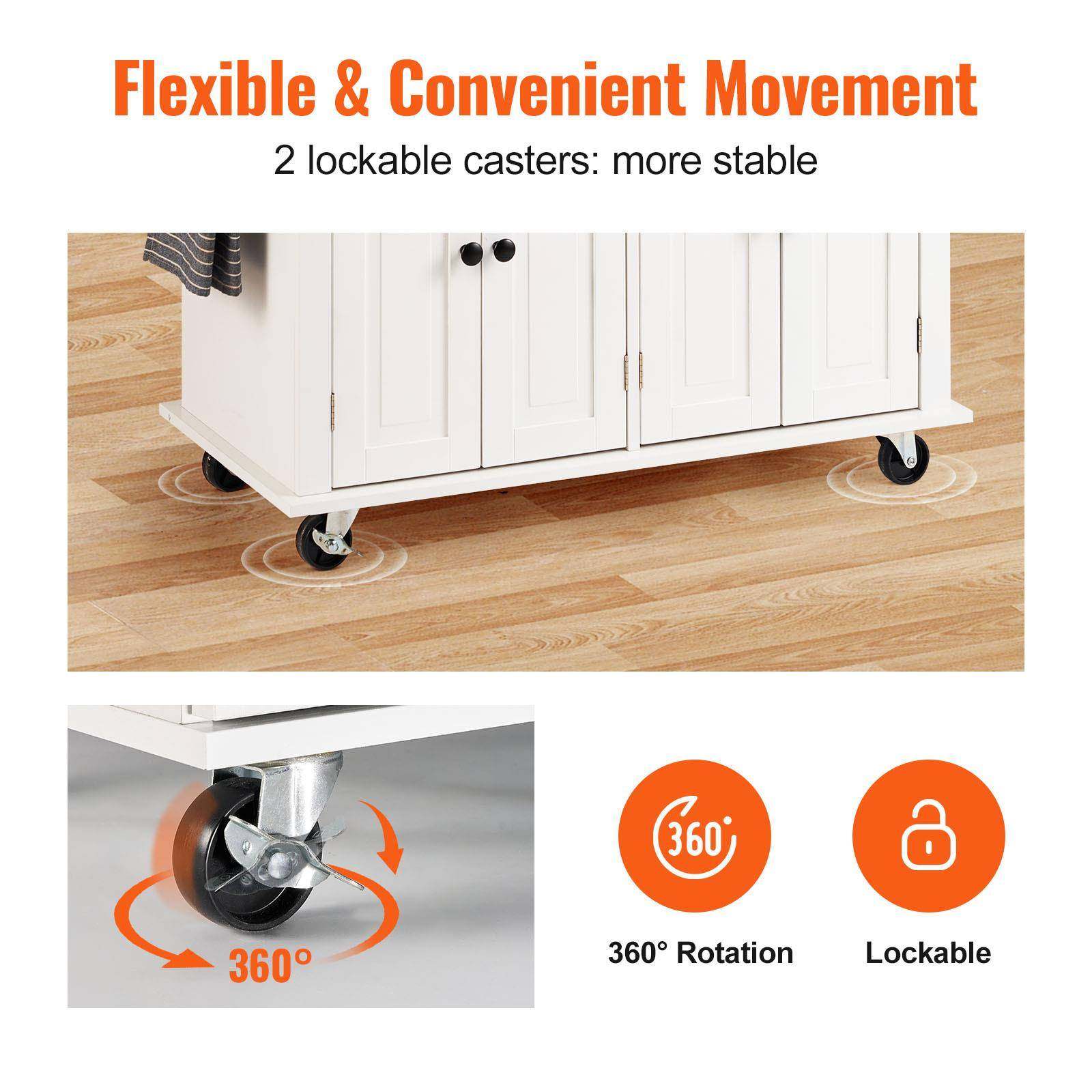 VVOR厨E房面无品牌/岛台推车实木台3巾5.4英寸宽带储物柜香料架毛,淘宝优惠券,粉丝福利购,淘宝优惠卷