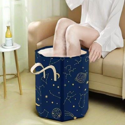 肥猫叮咚家用泡脚桶过小腿可折叠成人高深足浴桶宿舍泡脚便携式