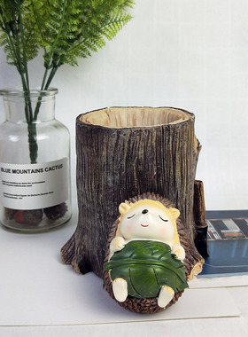 刺猬笔筒可爱卡通桌面收纳办公室摆件创意个性儿童学生治愈小摆设