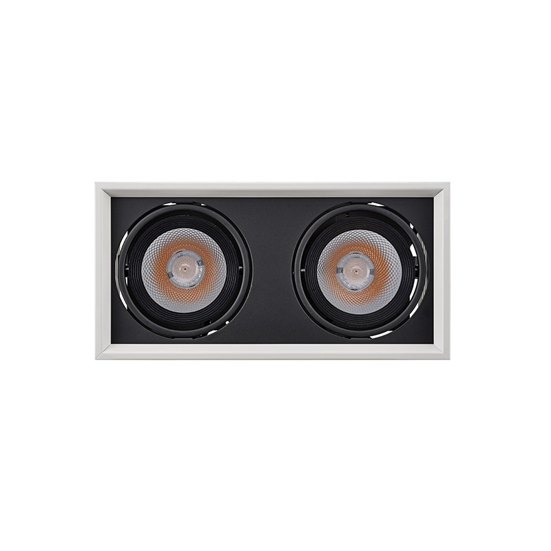 西顿格栅射灯LED嵌入式家用客厅过道cob单头双头斗胆灯CES811F-M - 图1