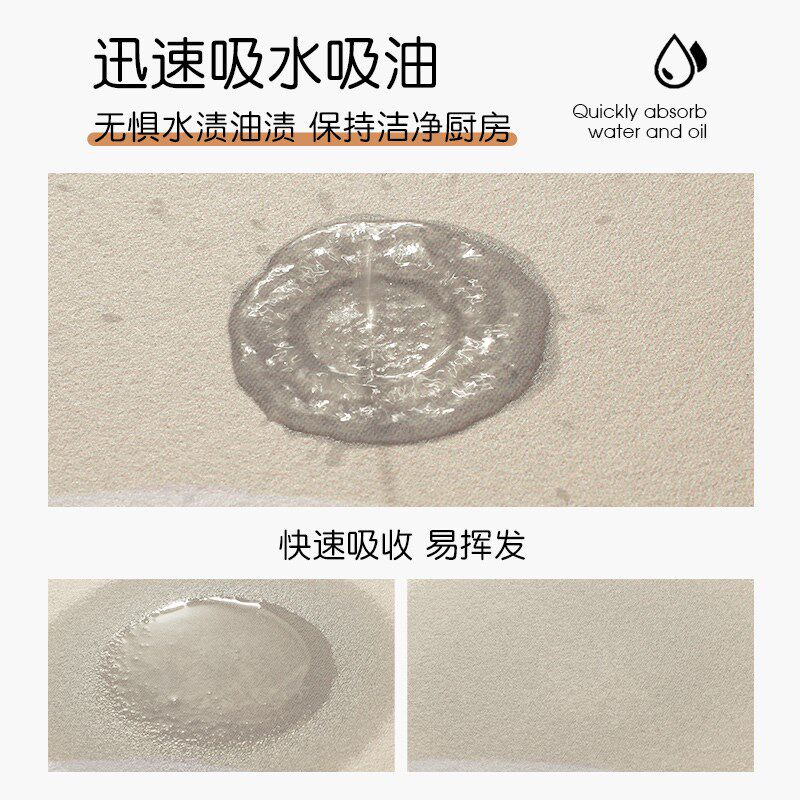 Kitchen floor mats 2025 new anti-slip, oil-proof and waterproof foot mats, dirt-resistant diatom mud absorbent mats, no-wash wipeable carpets