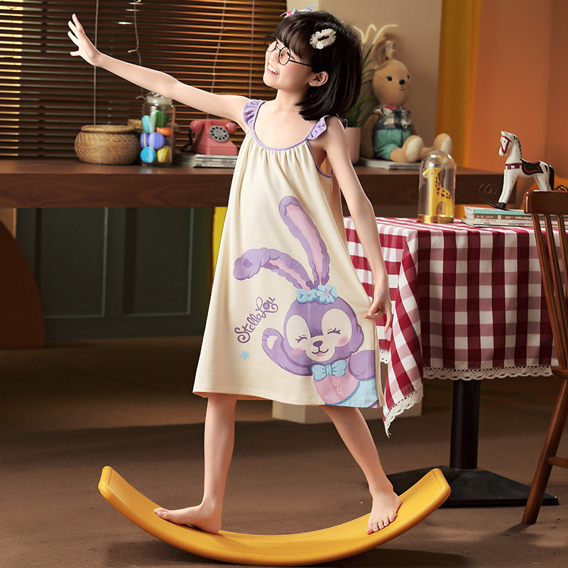 女童吊带睡裙2023新款夏款儿童睡衣夏季薄款女孩纯棉夏天亲子母女,淘宝优惠券,粉丝福利购,淘宝优惠卷