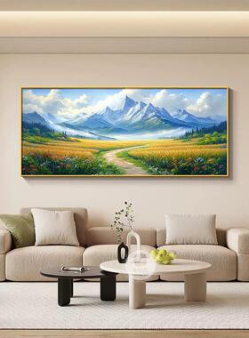 背后有靠山客厅挂画现代简约沙发背景墙挂画高档大气巨人山风景画