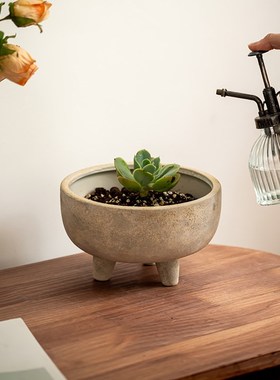 【复古质感爆棚】粗陶花盆家居摆件多肉花盆客厅餐桌水果零食盆