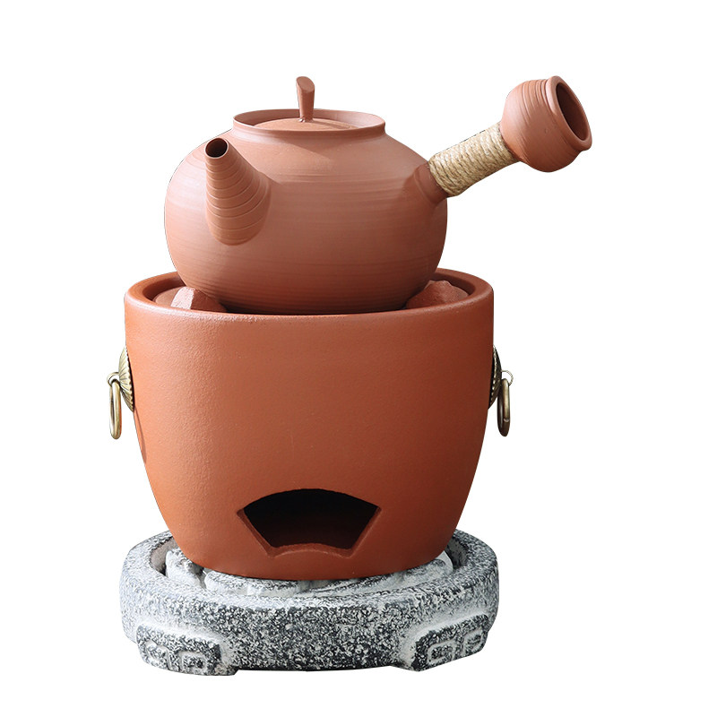 Chaoshan carbon and electric dual-purpose sand pot tea pot surrounding the stove handmade tea set boiling water and jump cover tea pot red peat stove set