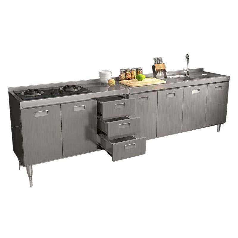 304整体不锈钢厨房橱柜家用灶台一体农村厨房收纳碗柜家用小户型,淘宝优惠券,粉丝福利购,淘宝优惠卷