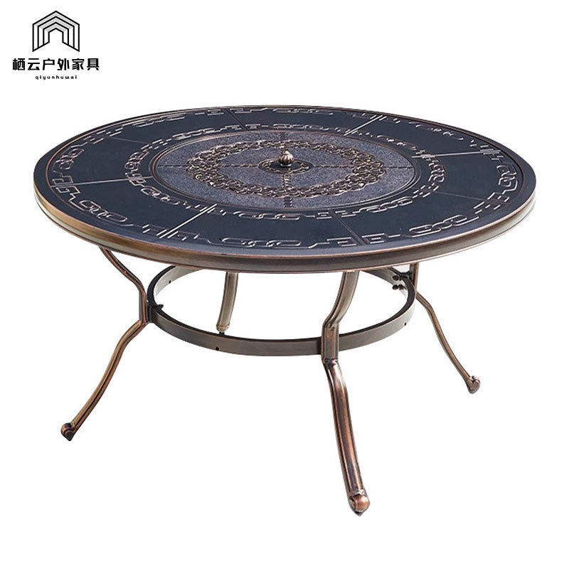 庭院别墅户外铸铝烧烤桌椅阳台韩式电烤桌家用碳烤炉一桌两用桌椅,淘宝优惠券,粉丝福利购,淘宝优惠卷