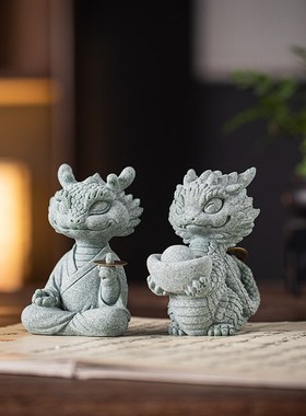 国潮招财蛇大师茶宠摆件创意十二生肖灵蛇送宝本命年客厅桌面装饰