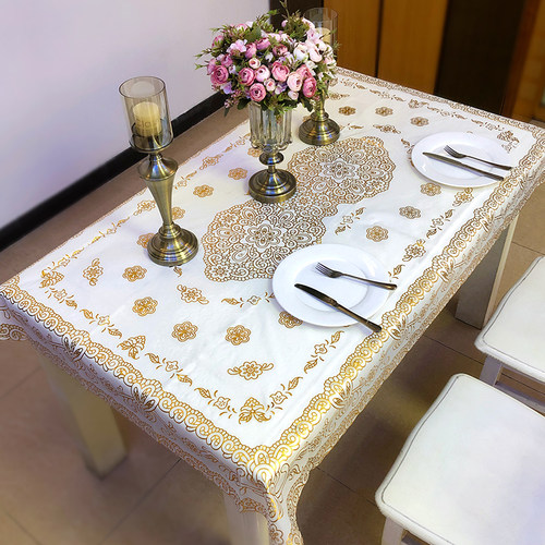 欧式客厅餐桌桌布塑料pvc长方形餐桌布防水防油免洗茶几垫桌垫 - 图0