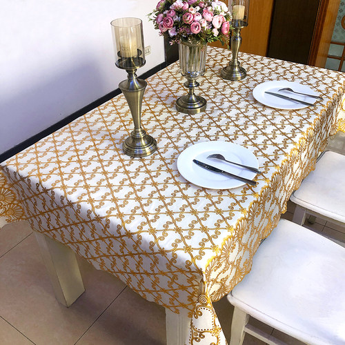 欧式客厅餐桌桌布塑料pvc长方形餐桌布防水防油免洗茶几垫桌垫 - 图2