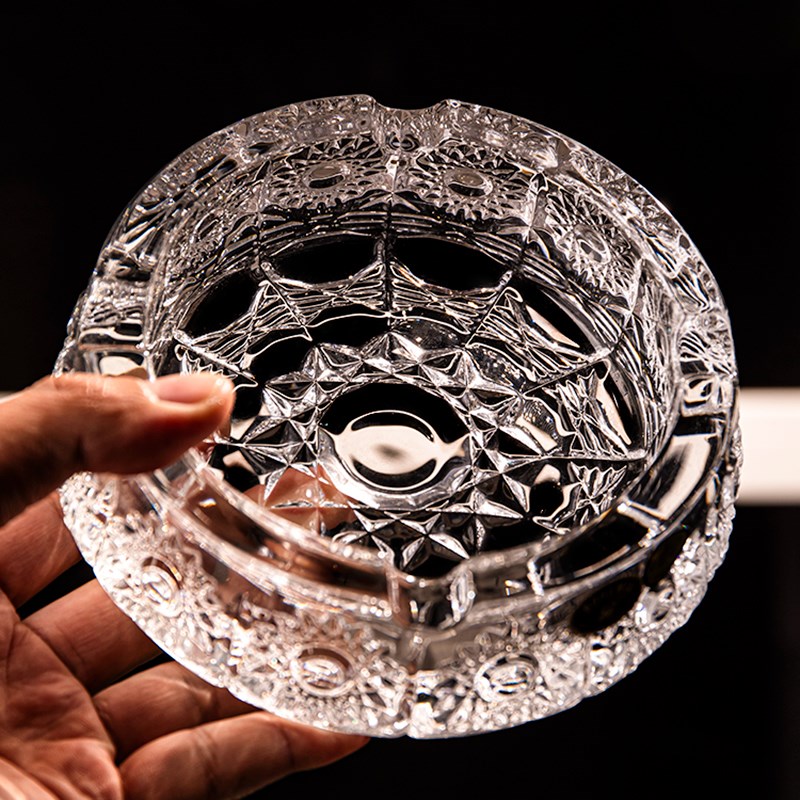 捷克进口BOHEMIA水晶玻璃高档复古烟缸装饰雪茄盒茶几烟灰缸礼品 - 图0