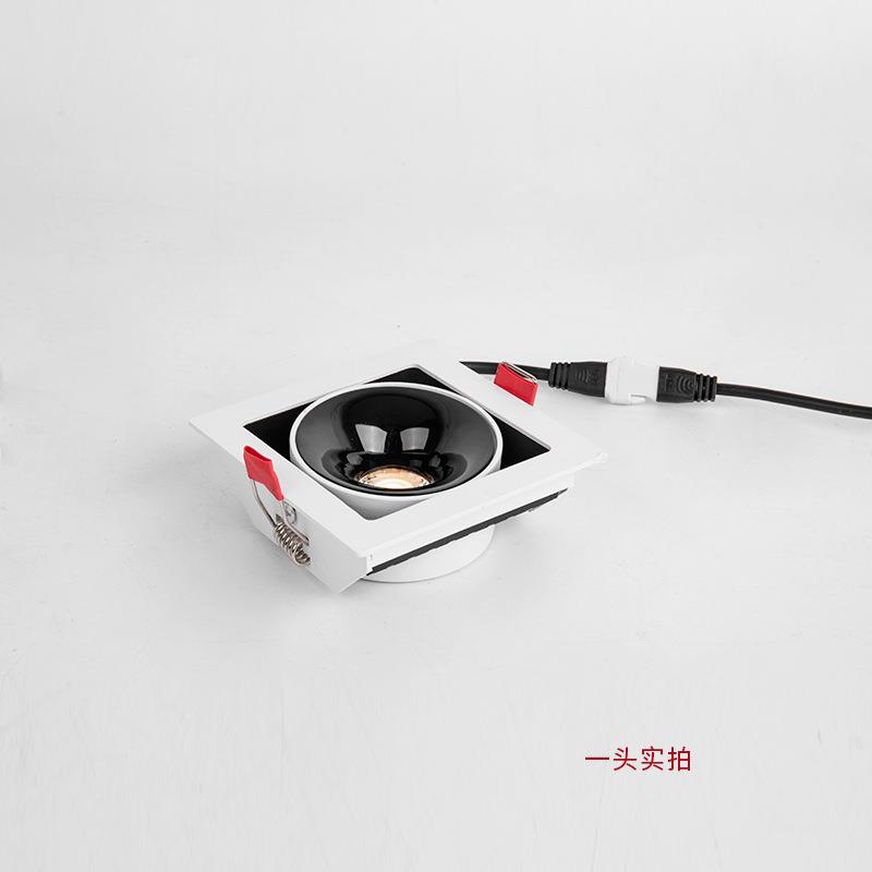 Ultra-thin open hole bold lamp embedded bean bold spotlight one head two heads double head three heads LED grille ceiling downlight