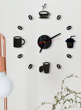 创意DIY挂钟简约个性时尚数字钟表客厅艺术墙贴时钟家用免打孔