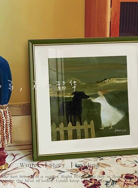 法式小众轻奢高级感客厅艺术装饰画卧室餐厅玄关挂画绿色北欧壁画