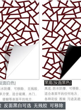 定制新古典中式风格整张门贴纸木门装饰旧门翻新自粘防水可移除胶