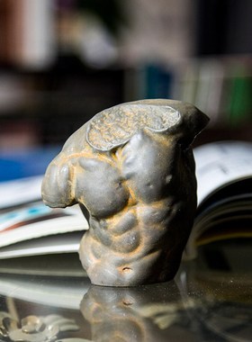 古希腊性躯干欧式艺术桌面装饰人物小摆件仿铸铁雕塑手工装饰品