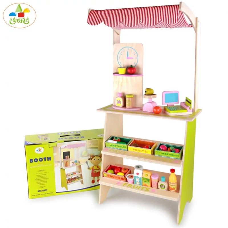 Youlebi Supermarket Children's Simulation Wooden Cash Register Large Cashier Toy Girl Play House Commissary